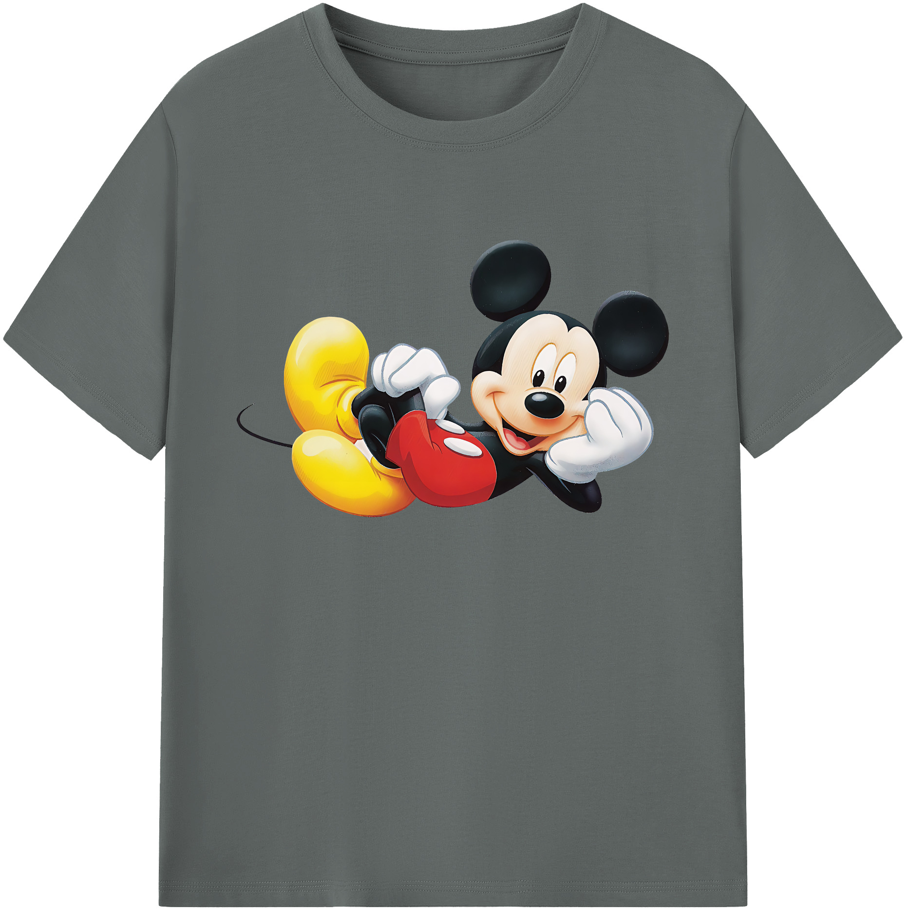 ミッキーマウス Mickey Mouse 綿100％ メンズ半袖Tシャツ｜肌触りやわらか＆通気性